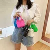 Shopping Bags SWDF Luxury Mini Box PU Leather Crossbody Bag with Short Handle for Women 2022 Cute Phone Shoulder Handbag and Purses Pink Green 220304