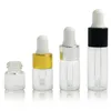 2ml CLEAR AMBER GLASSER Boutons de gouttons portables Aromathérapie Essentialial FIALS