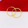 Small Circle Smooth 18k Yellow Gold Filled Womens Hoop Earrings 20mm