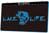 LD3772 Lake Life Fish 3D Гравировка Светодиодный световой знак оптом и в розницу