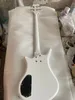 Zeldzaam 4 Strings Prins Symbool One Eye White Electric Bass Guitar 26 Frets Black Block Inlay Black Hardware