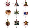 50٪ خصم التسامي فارغة عيد الميلاد حلية مزدوجة الوجهين شجرة قلادة متعددة الشكل الألومنيوم لوحة المعادن شنقا