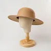 Wide Brim Hats Autumn Winter Children Fedora Hat Kids Girls Floppy Sun Cap Vintage Wool Felt Round Top ZZ-3901