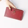 HBP New Fashion high capacity real leather bag women's multi card ultra thin bee wallet integrated long zipper