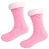 3D нашивки зимние длинные сыпучие тапочки носки женские противоскольжения теплые флисовые гонкел подкладки нескользящие коренастые рождественские кашемиру