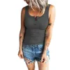 Frauen Henley Tank Tops Rundhals Sexy Sommer Ärmellose Camis Button-Down Top T Shirts Blusen Plus Größe S-3XL