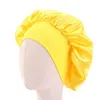 Cappello da sonno notturno in raso elastico Bambini Bambini Cura dei capelli Copricapo Copricapo Cuffie da doccia a fascia larga per la caduta dei capelli