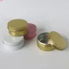 100 x 50G Empty Metal face cream jar small Aluminum candy Case Pot Containers white aluminum candle packaging 50g Tingood qualtity