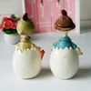 2 pcs Nordic Home Decoração Ornamentos Miniatura Modelo Egg Figurine Figurine Resina Decoração Acessórios Animais Artesanato Crianças Brinquedos LJ200904