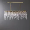Lustre en cristal nordique lustre de restaurant rectangulaire simple salle à manger moderne lampes en verre créatives de luxe