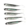 5Pcs/bag Fishing Rainbow Soft Bait T Tail Lifelike fish Sequin Swing Fishing Spinner Baits Worm Soft Lures Saltwater Freshwater For Bass
