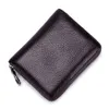 HBP-kort blixtlås Male Cowhide RFID Anti-stöldborste magnetiskt läder kvinnlig korthållare306R