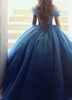 2021 Nieuwe Collectie Blauwe Baljurk Quinceanera Jurken Kralen Sweet 16 Jurk Pailletten Lace Up Debutante Prom Feestjurk Custom made QC2501