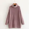 EWQ Spring Autumn Pattern Turtleneck Collar Long Sleeve Solid Knitting Pulloveres Casual Sweater Women 19C-A117 201224