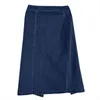 Fashion-Plus Size Denim Midi Spódnica Lato Elastyczna Wysoka Talii Przycisk Split Ołówek Spódnice Casual Daily Party Blue Jeans Spódnica Jupe