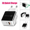 QC 3.0 Fast Wall Charger USB Direct Chargers 5V3A 9V2A Travel Power Adapter Fast Charging US EUPlug for iPhone Samsung Huawei Phone