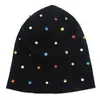 Mulheres Multi-Cor S Black Algodão Beanie Chapéus Projeto Sólido Ribbed Knit Caps Ladies Bonnet Atacado Slouch Bone 211229