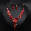 2022 fashion luxury personality charm Crystal Flower Necklace Earring Set flash gem women fashion party accessories top quality manufacturer wholesale