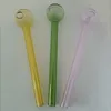 DHL Glass Oil Burning Burner Pipe 4.1inch 12 Colors Hand Smoking Tobacco Dry Herb Handmade Water Tube Tool Accessories