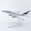 Hava Emirlikleri A380 Havayolları Uçak Modeli Airbus 380 Airways 16 cm Alaşım Metal Uçak Modeli W Standı Uçak M6-039 Model Plane LJ200930