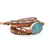Океанский камень сплетенный бисерным браслетом роскошный дизайн GEM браслет женская ручная богемный элегантный счастливый браслет F1214