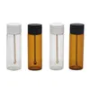 Glass Snuff Bullet Snorter Pill Box Smoke Accessories Cylindrical Type Storage Bottle With Metal Spoon 2Colour Tobacco Spice Dry Herb Boxes Portable Multiple Uses