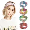 Dropshipping Bohemian Tie Dye Cross Hair Band för kvinnor Yoga Sport Fitness Headbands Knut Wide Brim Hårtillbehör