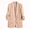 2020 Primavera de três quartos de manga Blazer jaqueta de blazer de verão Solid Color Small Office Lady Lady Blazer LJ200815