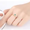 Lindo 925 Sterling Silver Dainty Jeia Emerald CZ Ring for Women noivado Festa de aniversário Gift8257213