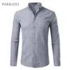 Rayé Hommes Chemise 2017 Printemps Automne Hommes Chemise Slim Fit À Manches Longues Chemise Homme Casual Bouton Vers Le Bas Hommes Robe Chemises De Grande Taille G0105