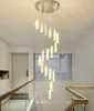 NOUVEAU Lustre led de luxe pour escalier longue lampe en cristal moderne salon grand luminaire en cristal décor à la maison éclairage intérieur