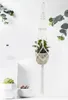 4 pièces/ensemble Pot cintre fait à la main macramé plante cintre Pot de fleur cintre Jute rétro Pot de fleur suspendu corde pour mur balcon décorations M3199