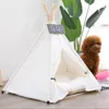 S / M / L Indian Pet Tent Dog Bed Super Doux Lavable Pet Chenil Sommeil Profond Dog House Velours Tapis Canapé pour Chien Panier Pet Cat Bed LJ201203