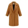 Automne hiver long manteau femmes 2020 décontracté plus taille mince solide laine douce blazers veste femme élégante lâche overisze vêtements d'extérieur lj201201