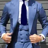 Ljusgrå Män Bröllopsdräkt Slim Fit 3 Piece Tuxedo Groom Groomsman Anpassade män Passar för Traje Hombre1