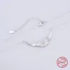 Rollgirl – collier d'ange en argent Sterling 100% 925, chaîne en plumes, artisanat, bijoux à la mode pour femmes, cadeau de mariage, Q0531