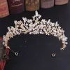 Gold Silber Farbe Kristall Und Perlen Barock Tiaras Hochzeit Krone Braut Stirnband Für Frauen Braut Prom Haar Zubehör J0121