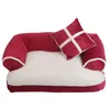 Kennels Four Seasons Pet Dog Sofa Beds With Pillow Detachable Wash Soft Fleece Cat Bed Warm Chihuahua Small Bed1