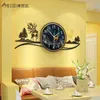 MEISD Stanzfreier Spiegelaufkleber, Uhr, Wand, moderne Quarzuhr, groß, selbstklebend, Horloge, Heim- und Küchendekoration, 220115