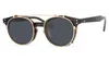 Brand Clip on Sunglasses Mens Eyeglass Frames with Sunglass Lens for Men Women Gray/dark Green Lenses Sun Glasses Optical Glasses Frame
