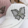 Czapka baseballowa Kobiety Big Butterfly Kapelusz Denim Bling Rhinestone Snapback Caps Casquette Lato Oddychająca Kapelusz Słońca J1210