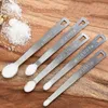 Mini spoons de medição de aço inoxidável ferramentas casa cozinha colher de tempero colher chaveiros pingente pendurado ferramenta de cozimento