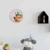 Фокс мультфильм деревянные круглые в форме настенные часы детская комната декор тихий кварцевые настенные часы детская детская душ подарок домой украшение H1230