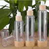 Umweltfreundliche Bambus 20 ml 30 ml 50 ml 120 ml Leere Airless Vakuumpumpe Flaschen für Make-Up Creme Serum Lotion hautpflege 10 stücke lot2422