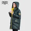 Giacca invernale CEPRASK Donna Colori vivaci di alta qualità Abbigliamento Cappotto di marca Colletto con cappuccio Parka Taglio allentato Outwear Plus 201127