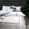 Lusso bianco 100% cotone Set biancheria da letto Hotel Lenzuolo Lenzuolo con angoli Queen King size Set copripiumino Ropa de cama linge de lit 201021