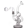 14mm mini Glass Bong Recycler Dab Rig Glass Water Pipe Cool Showerhead Perc Oil Rig Bubbler With Banger2127457