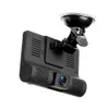 4 polegadas Câmera de carro de três vias Três lentes Registrador de Vídeo Câmerada gravador de vídeo G-sensor Auto Dashcam Car DVR DVR Driving Recorder