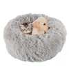 Lungo Peluche Soft Pet Dog Bed Grey Round Cat Inverno Caldo Letti Sleeping Borsa Borsa Cucciolo di cuscino Cuscino Matches Portatile Animali domestici Forniture WillStar 201130