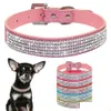 Collari per cani gatto in pelle PU con strass Bling rosa per cani di piccola taglia media Chihuahua Yorkie 5 Co bbywTO bdesports